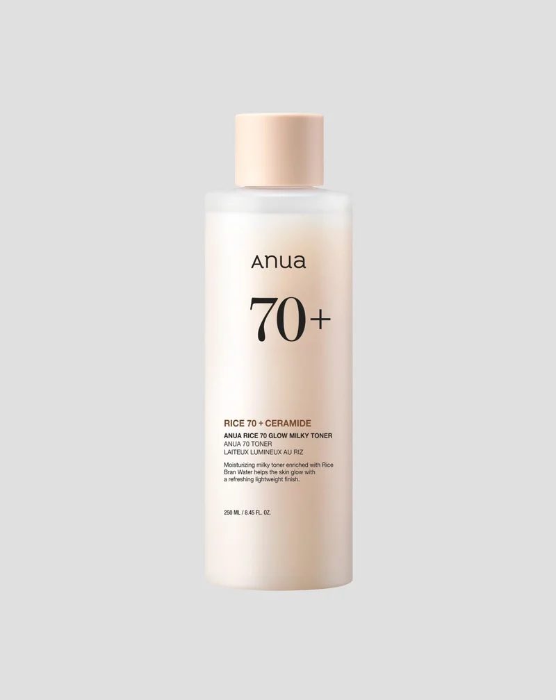 La formule du tonique lacté illuminant Rice 70 Glow d'ANUA