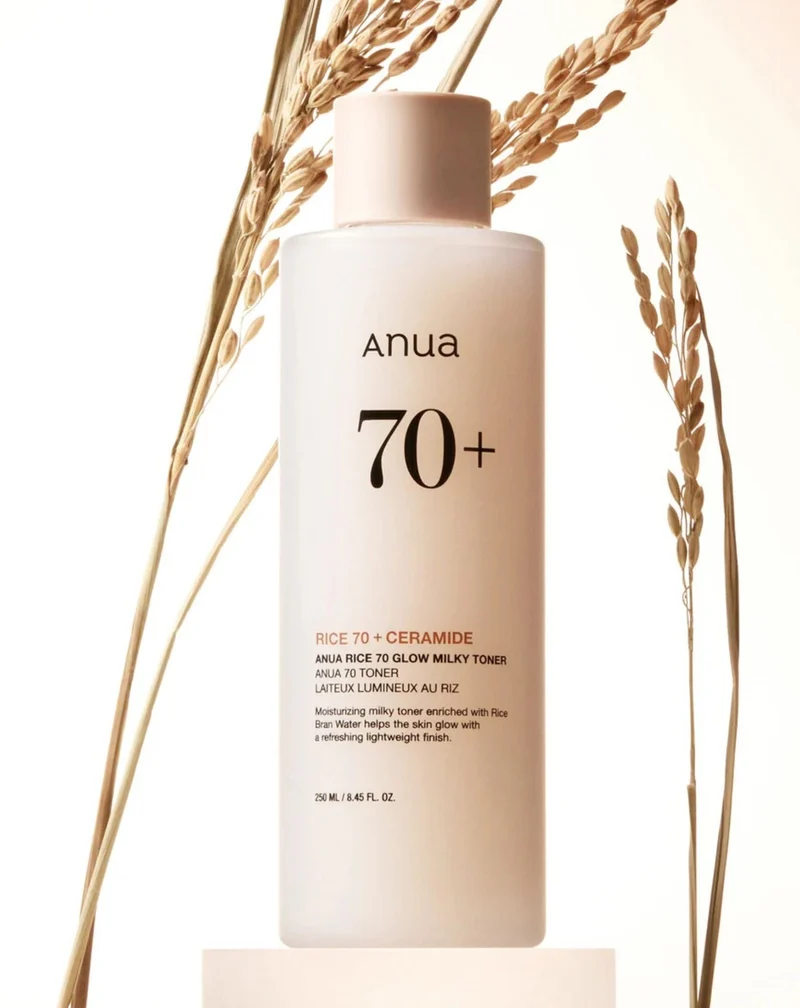 La formule du tonique lacté illuminant Rice 70 Glow d'ANUA