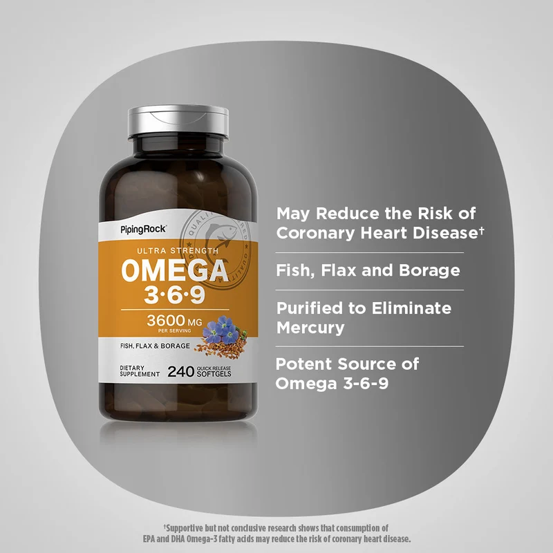 Multi Omega 3-6-9 Fish, Flax & Borage, 240 Quick Release Softgels, 2 Bottles