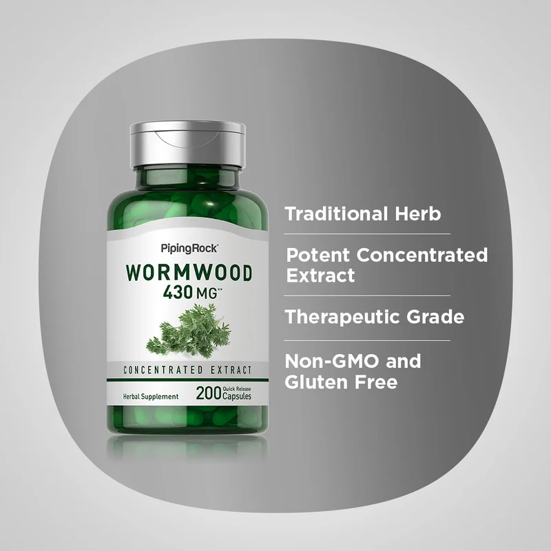 Wormwood (Artemisia annua), 430 mg, 200 Quick Release Capsules, 2 Bottles