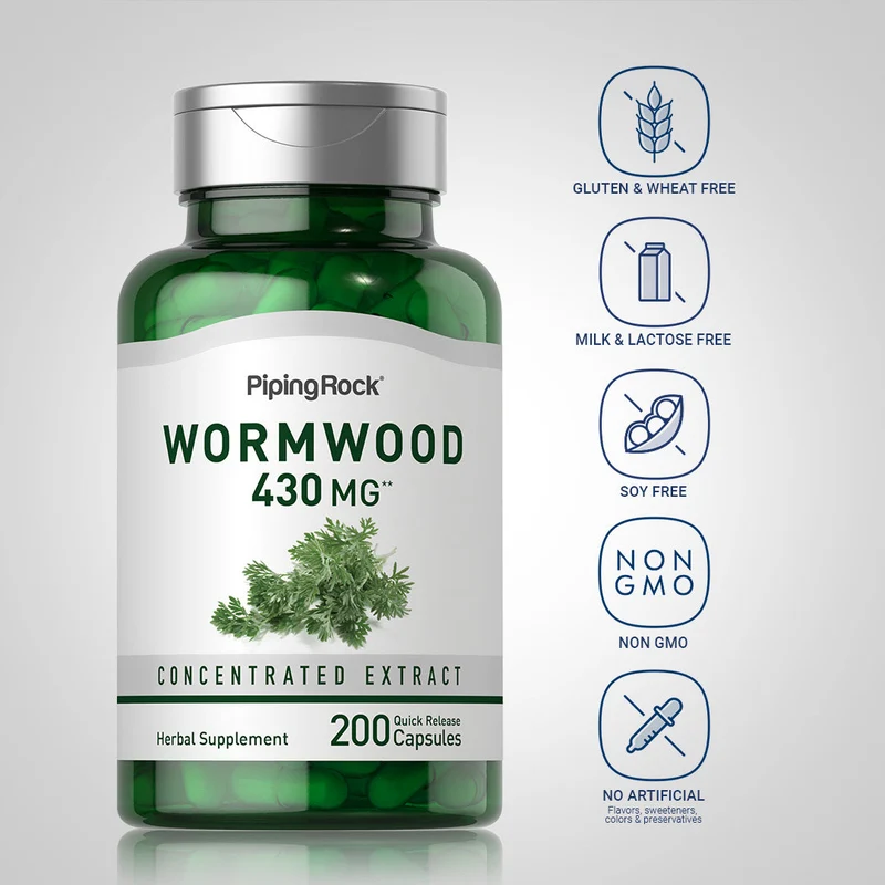 Wormwood (Artemisia annua), 430 mg, 200 Quick Release Capsules, 2 Bottles