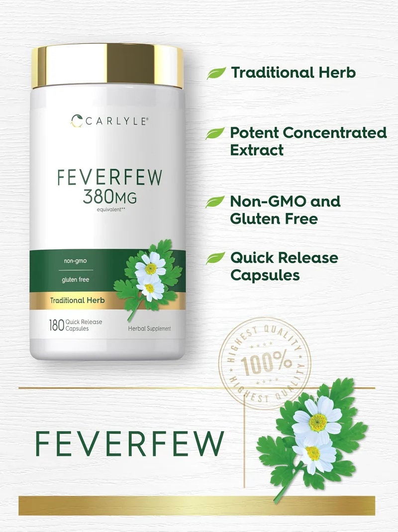 Feverfew, 380 mg, 180 Quick Release Capsules