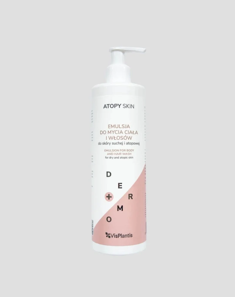 Emulsion nettoyante hydratante pour le corps et les cheveux pour les peaux sèches et atopiques Atopy Skin Vis Plantis