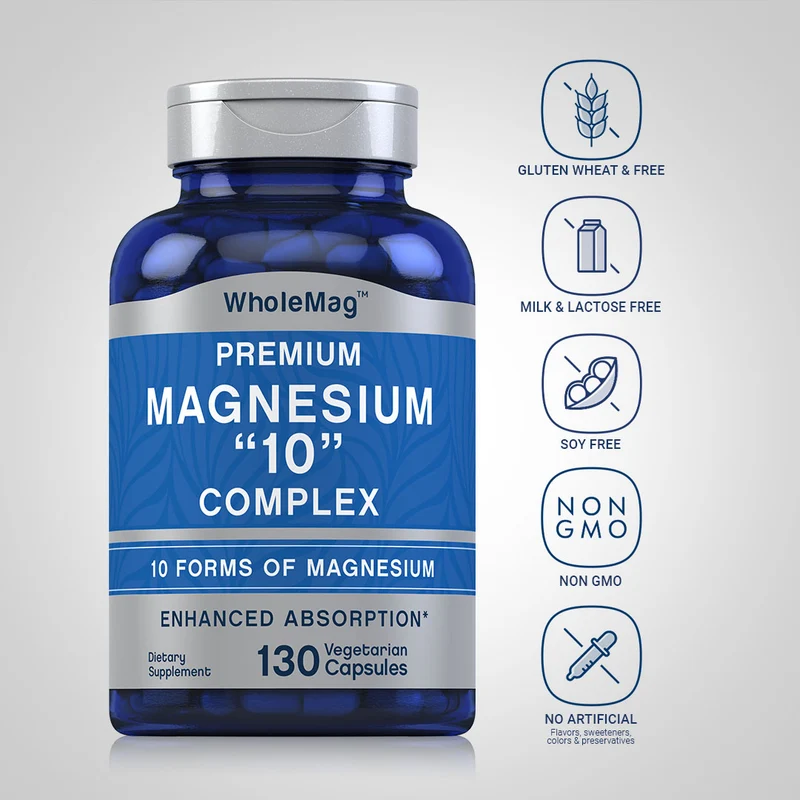 Magnesium "10" Complex, 130 Vegan Capsules, 2 Bottles