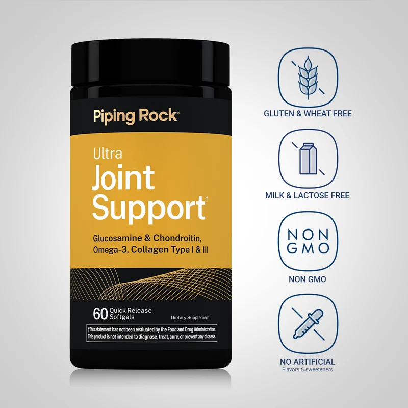 Ultra Joint Support Glucosamine, Chondroitin, Omega-3 & Collagen, 60 Quick Release Softgels