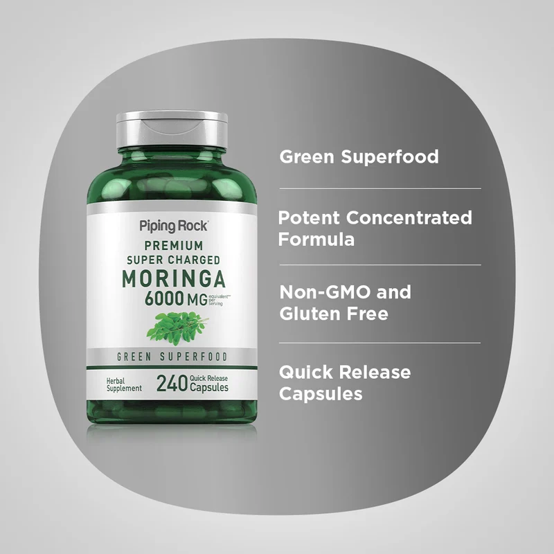 Moringa Oleifera, 6000 mg (per serving), 240 Quick Release Capsules, 2 Bottles