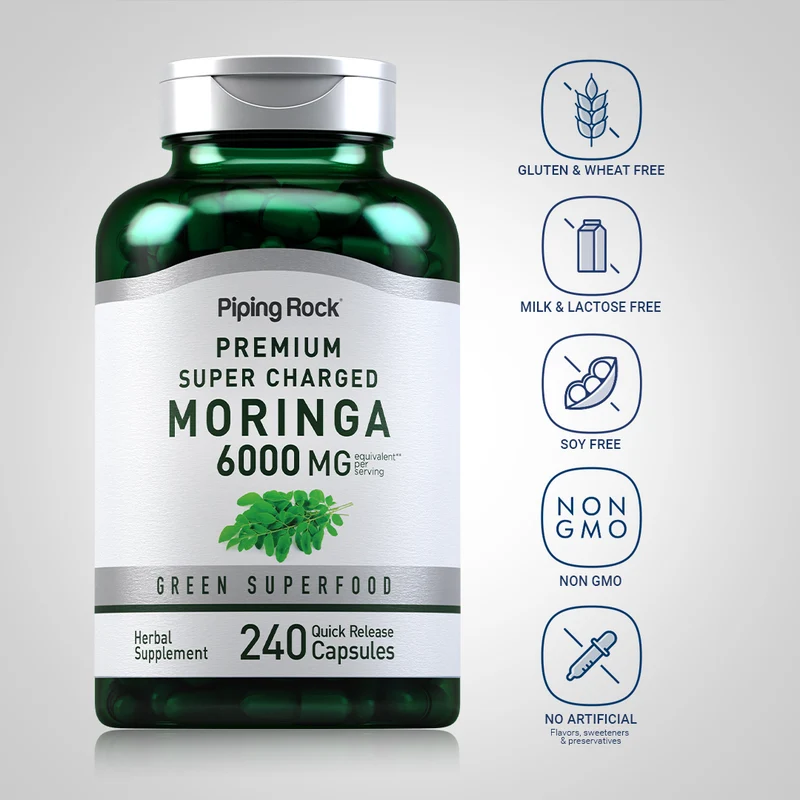 Moringa Oleifera, 6000 mg (per serving), 240 Quick Release Capsules, 2 Bottles