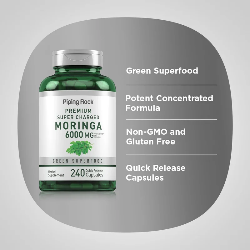 Moringa Oleifera, 6000 mg (per serving), 240 Quick Release Capsules