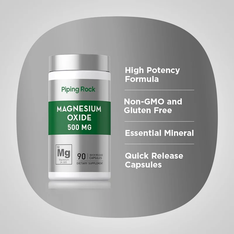 Magnesium Oxide, 500 mg, 90 Quick Release Capsules