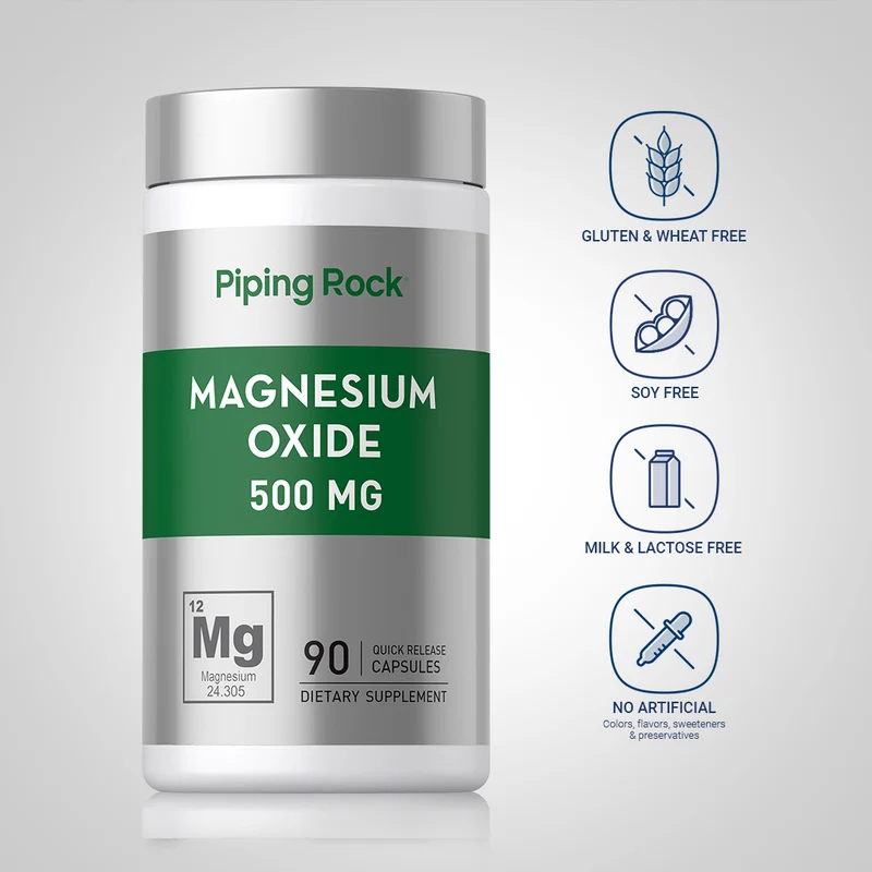 Magnesium Oxide, 500 mg, 90 Quick Release Capsules, 2 Bottles