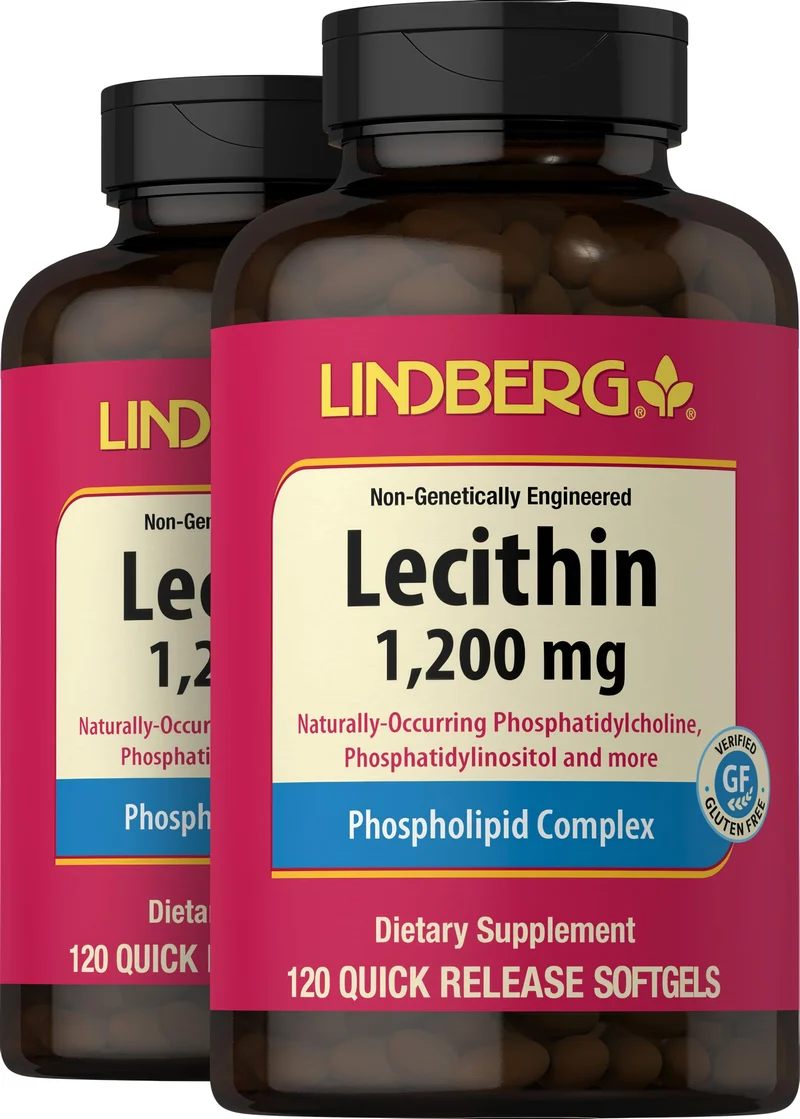 Lecithin Non-GMO, 1200 mg, 120 Quick Release Softgels, 2 Bottles