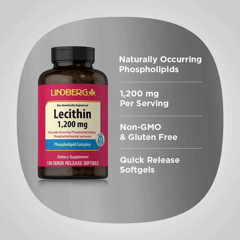 Lecithin Non-GMO, 1200 mg, 120 Quick Release Softgels, 2 Bottles