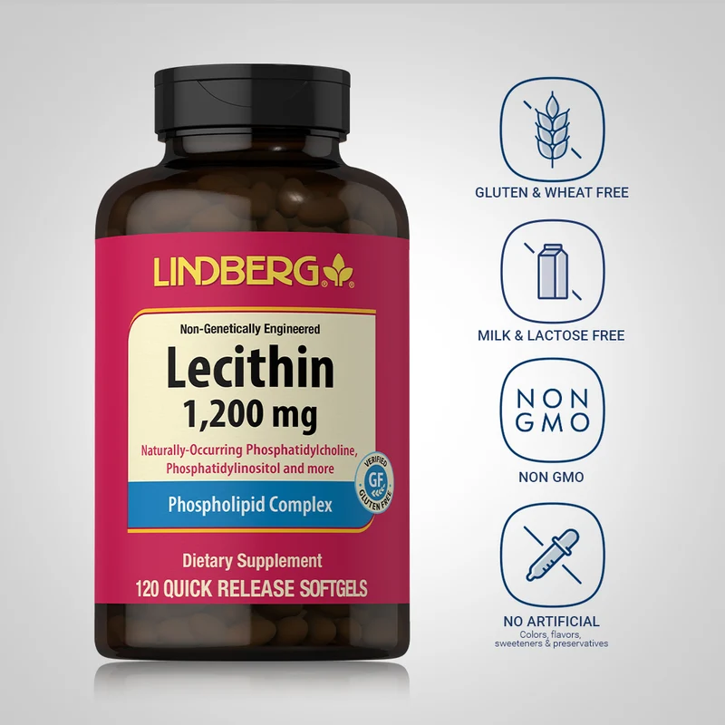 Lecithin Non-GMO, 1200 mg, 120 Quick Release Softgels, 2 Bottles