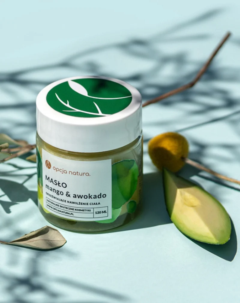 Beurre corporel pour les peaux sèches, abîmées et bronzées Mangue et avocat Opcja Natura