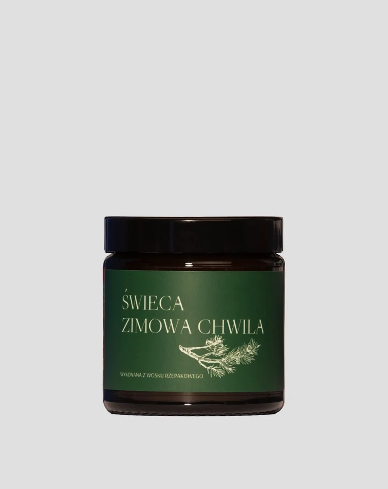 Bougie végétalienne au colza Moment hivernal aux senteurs de pin, de cèdre et d'ambre 120 ml MgLife