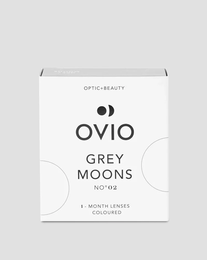 Lentilles de contact de couleur gris platine, lentilles mensuelles zéro grey moons n°2 Ovio