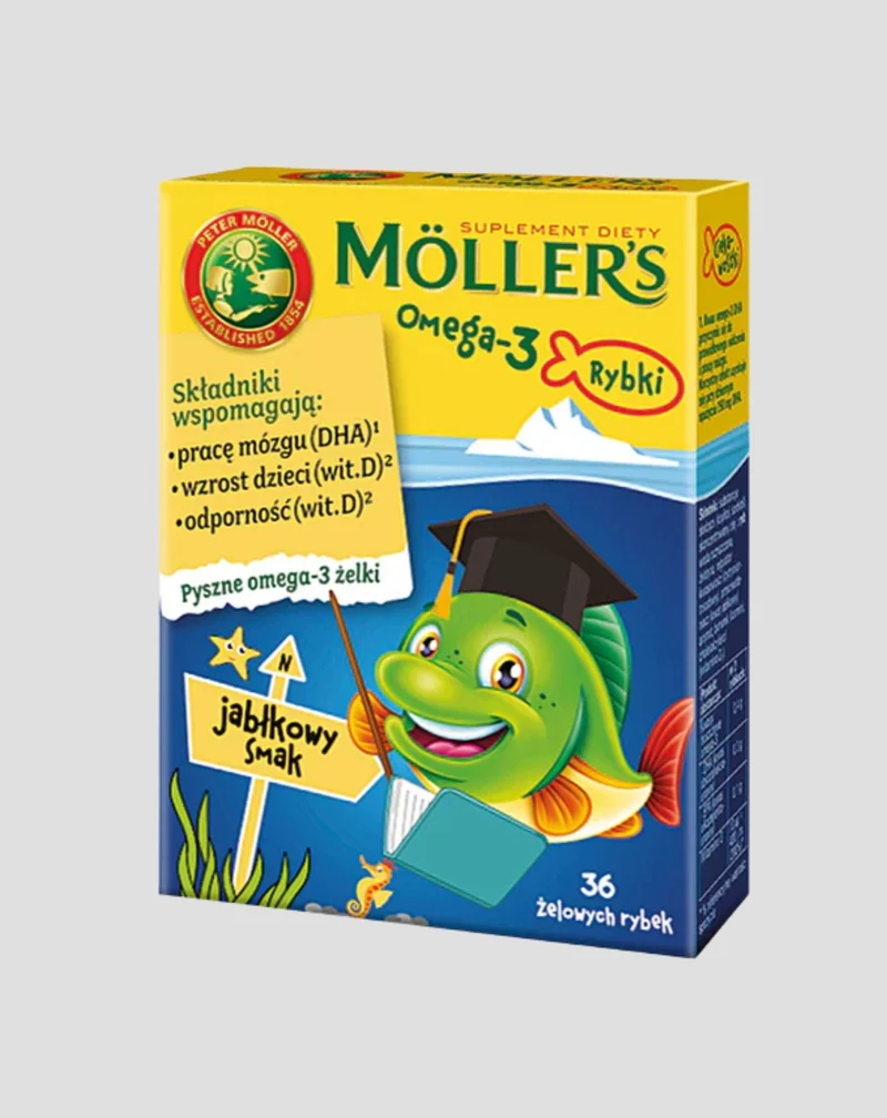 Complément alimentaire à base d'acides gras oméga-3 Moller's apple flavoured fish 36 jelly beans