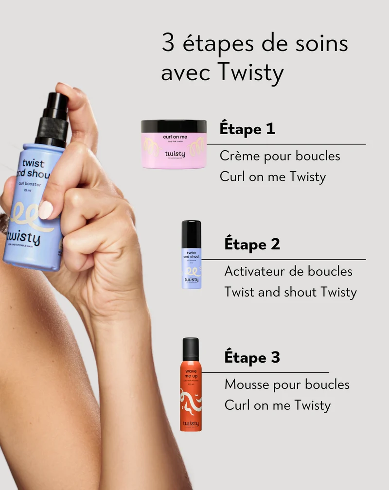Activateur de boucles pour cheveux frisés, ondulés et crépus Curl Booster - Twisty