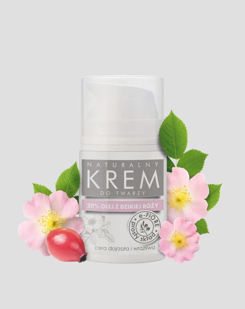 Crème pour le visage E-Fiore à base de cynorrhodon naturel pour rajeunir et améliorer la fermeté de la peau