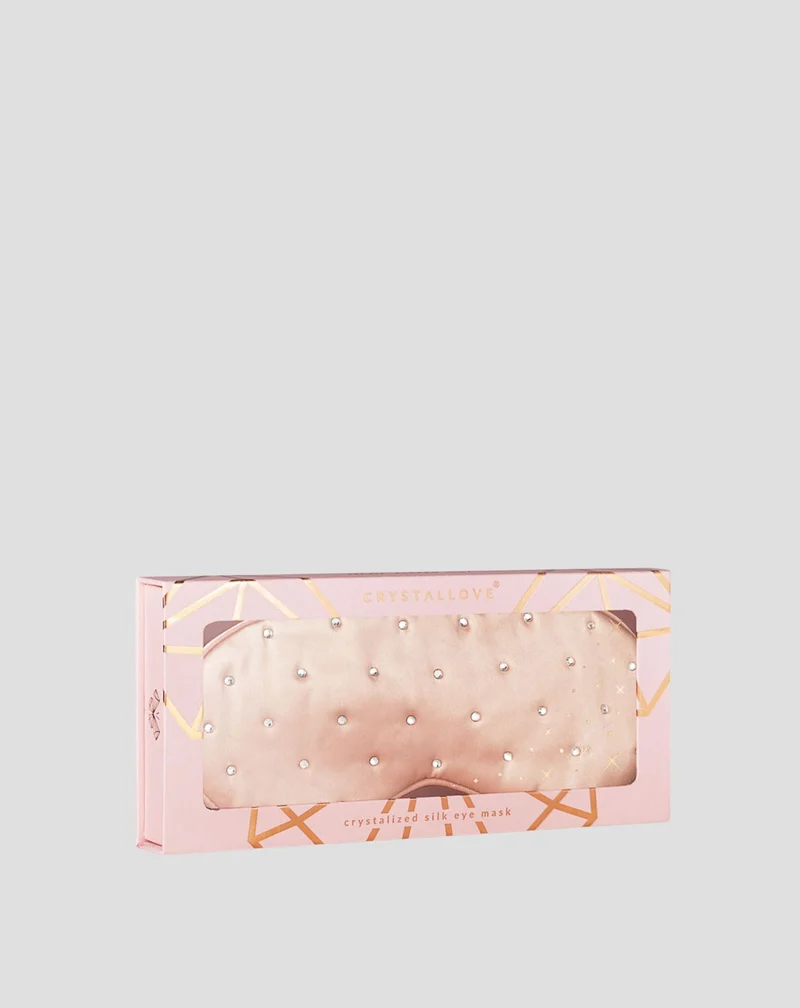 Bandeau de soie pour le sommeil décoré de cristaux – rose gold Crystallove