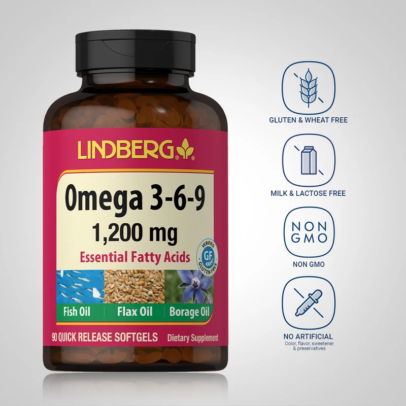 Omega 3-6-9 Fish, Flax & Borage, 1200 mg, 90 Softgels