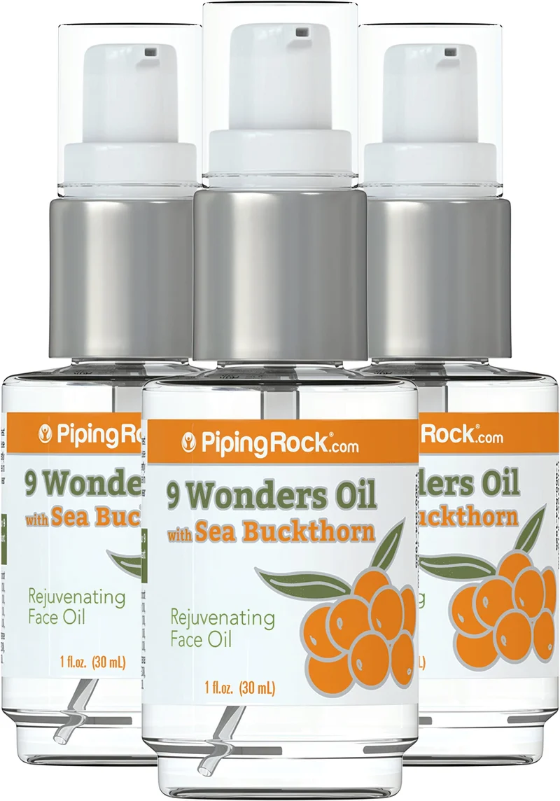 9 Wonders Oil with Sea Buckthorn, 1 fl oz (30 mL) Pump Bottle, 3 Pump Bottles