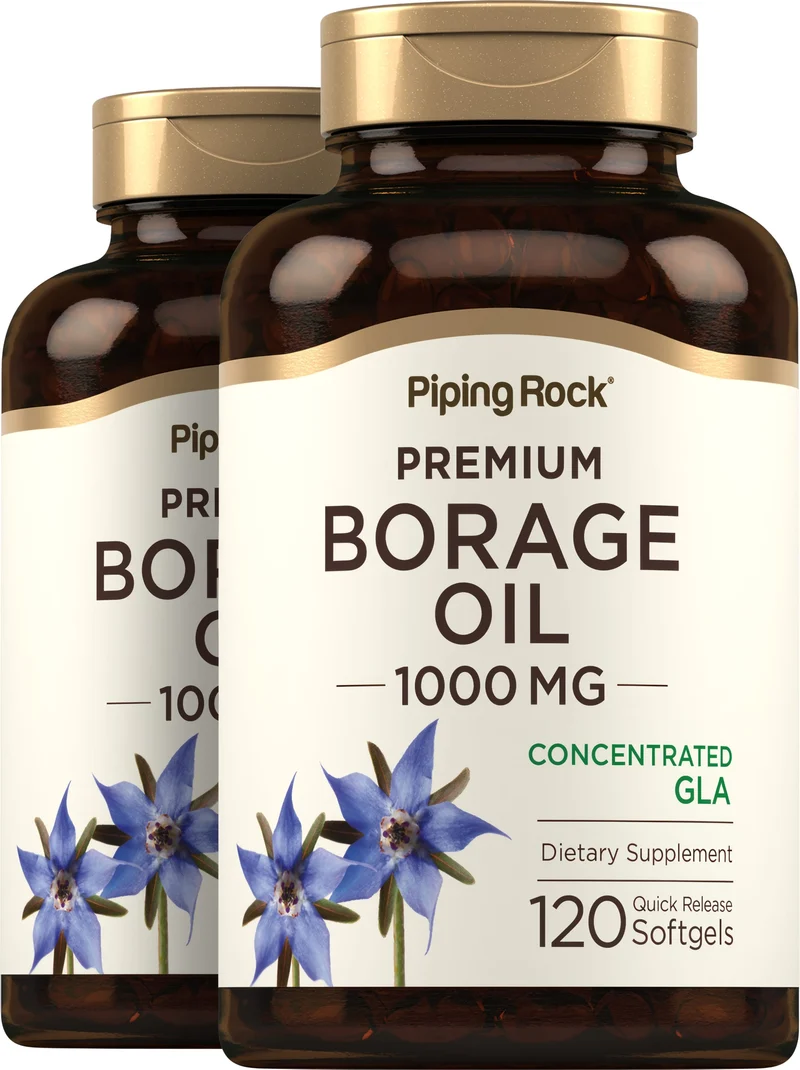 Borage Oil (GLA), 1000 mg, 120 Quick Release Softgels, 2 Bottles