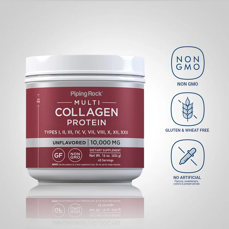 Multi Collagen Protein Powder, 10,000 mg (per serving), 16 oz (454 g) Bottle