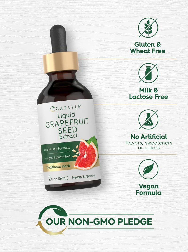 Grapefruit Seed Liquid Extract Alcohol Free, 2 fl oz (59 mL) Dropper Bottle