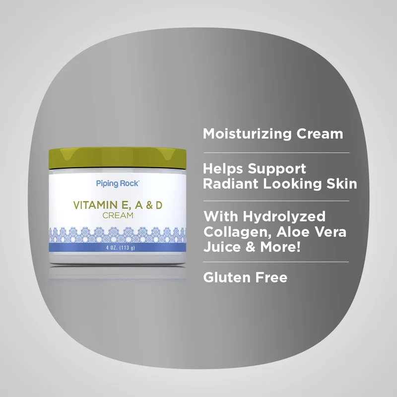 Vitamin E, A & D Cream, 4 oz (113 g) Jar