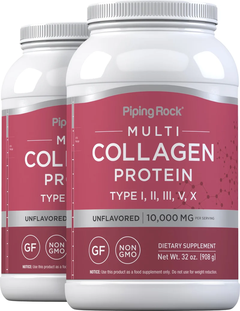 Multi Collagen Protein Powder, 10,000 mg (per serving), 32 oz (908 g) Bottle, 2 Bottles