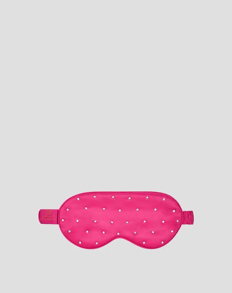 Bandeau de soie pour le sommeil décoré de cristaux – hot pink Crystallove