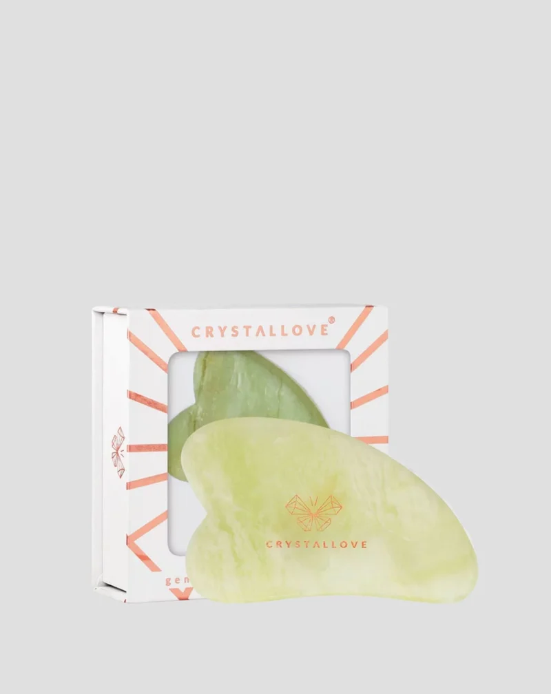 Plaque de massage facial gua sha en jade, pierre de jeunesse Crystallove