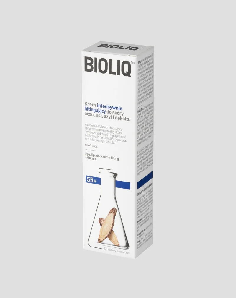 Crème liftante intensive pour la peau des yeux, des lèvres, du cou et du décolleté 55+ Bioliq