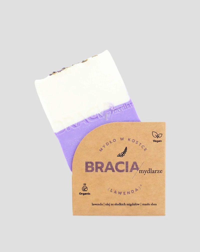 Barre de savon apaisante et hydratante à la lavande avec de l'huile de riz et du beurre de karité Bracia Mydlarze