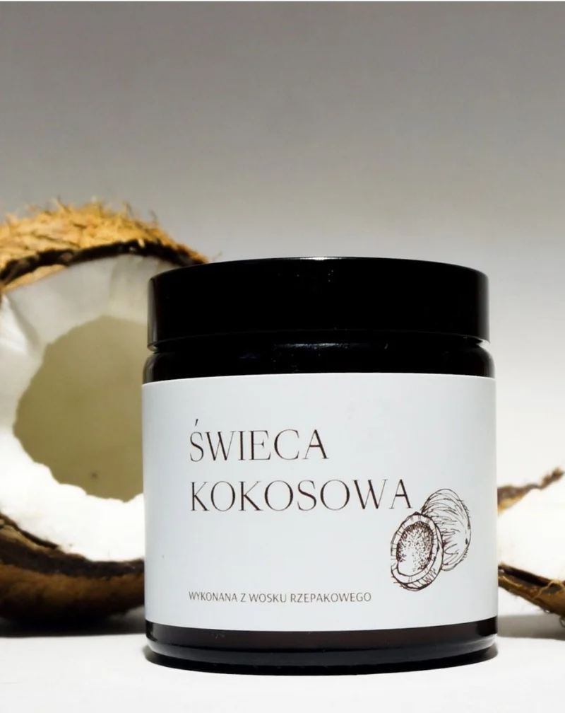Bougie végétalienne au colza avec mèche en coton au parfum de noix de coco 120 ml MgLife