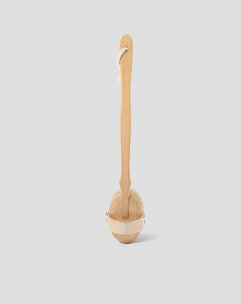 Brosse de massage corporel avec fibre d’agave en bois de hêtre et avec manche détachable n° 2 Hhuumm