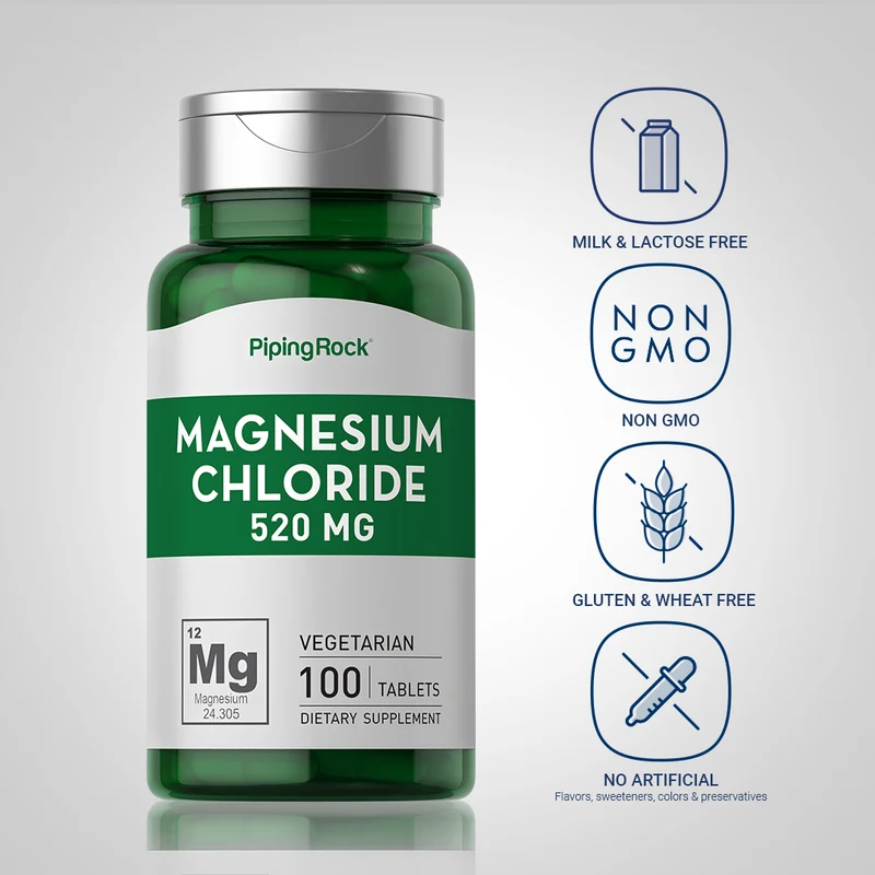 Magnesium Chloride, 520 mg, 100 Tablets, 2 Bottles