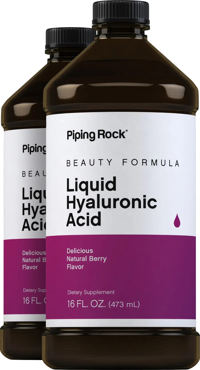 Hyaluronic Acid Liquid (Delicious Berry), 16 fl oz (473 mL) Bottle, 2 Bottles