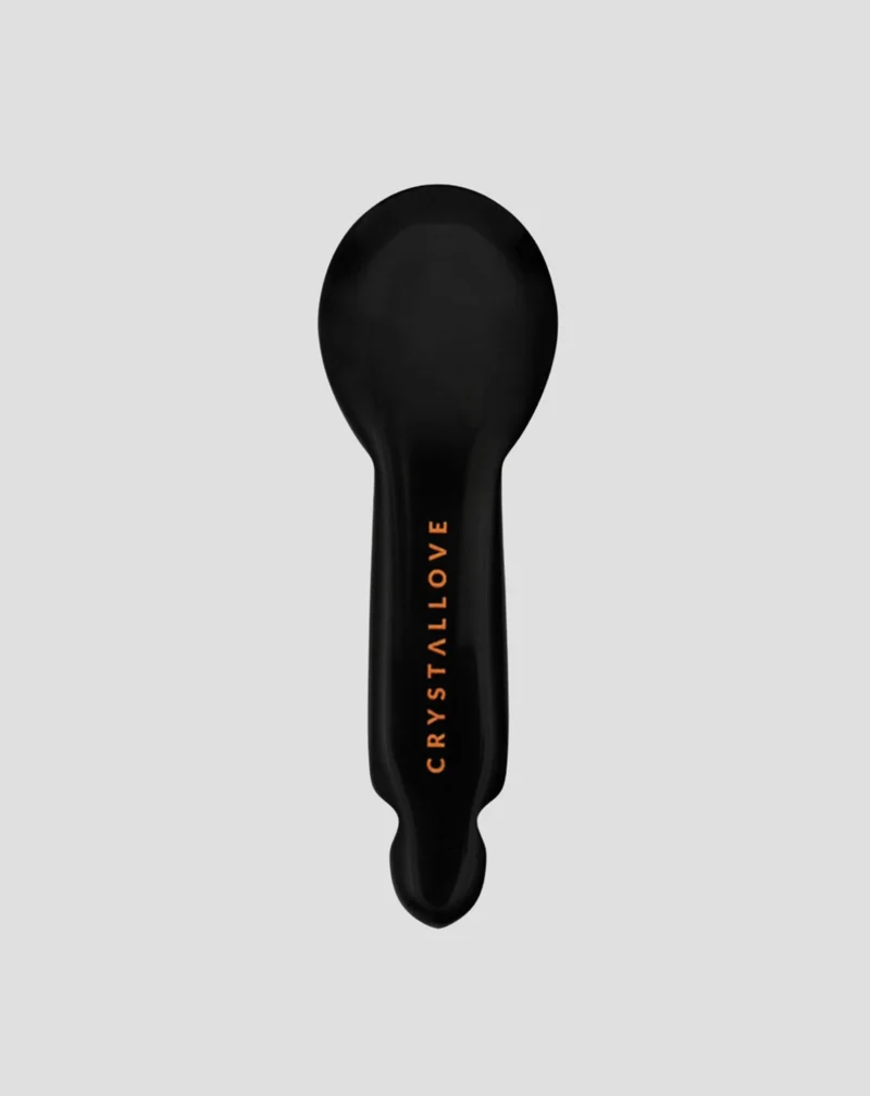 Massage des yeux gua sha en obsidienne noire - réflexologie du visage Crystallove