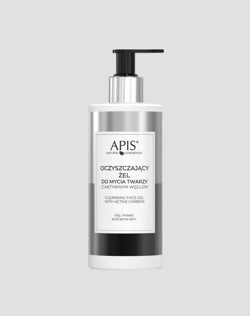 Gel nettoyant antibactérien pour le visage au charbon actif Apis