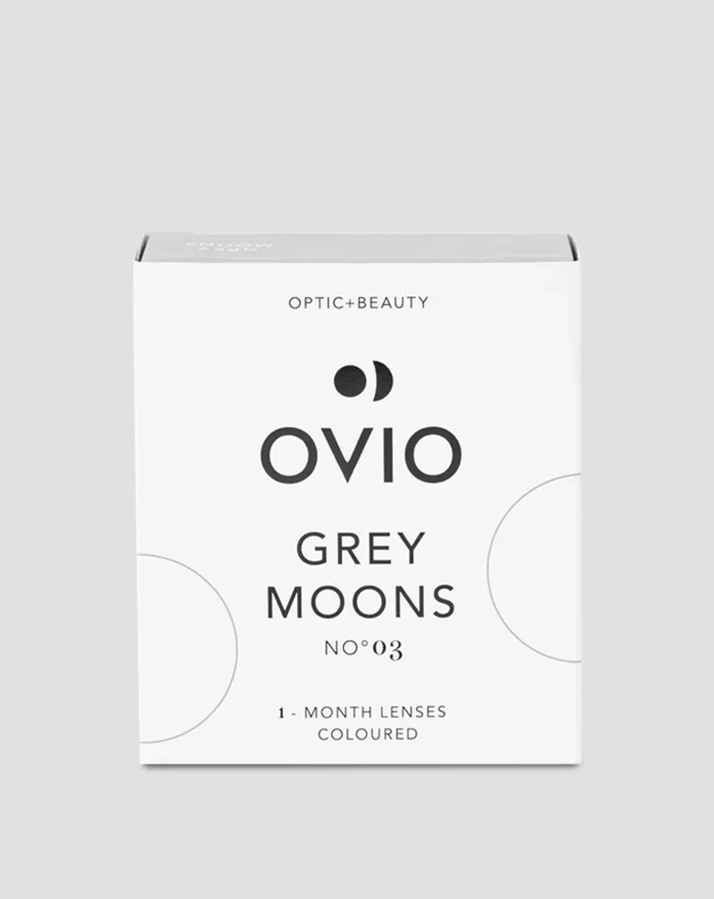 Lentilles de contact de couleur gris graphite, lentilles mensuelles zéro grey moons n° 3 Ovio