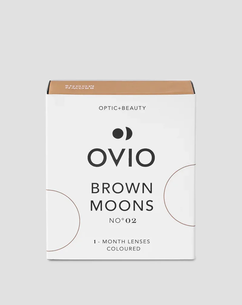 Lentilles de contact mensuelles de couleur marron-noisette, lentulles mensuelles zéro brown moons n° 2 Ovio