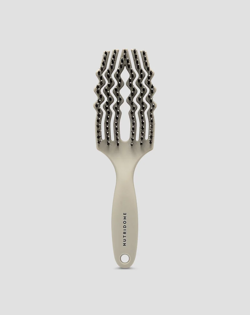 Brosse à cheveux Nutridome en poils naturels gris taupe