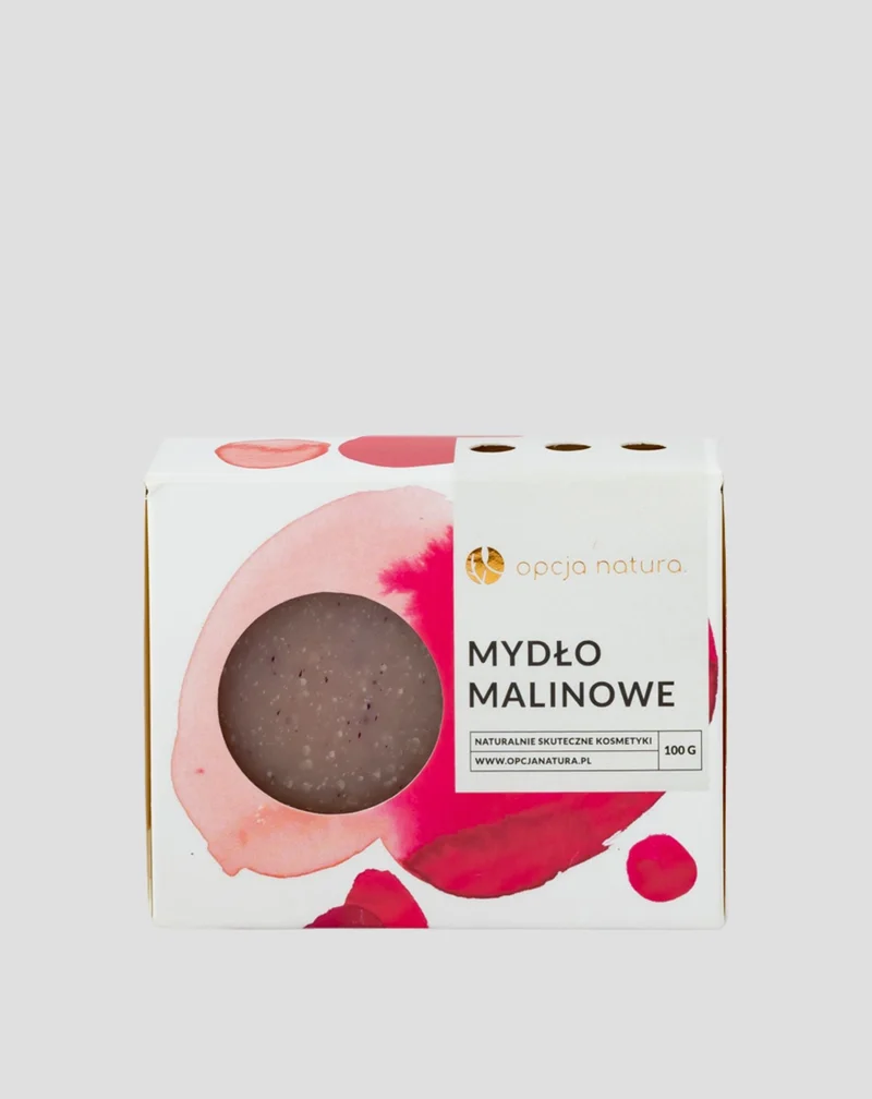 Savon traditionnel 100 % naturel à la framboise avec des huiles végétales Opcja Natura