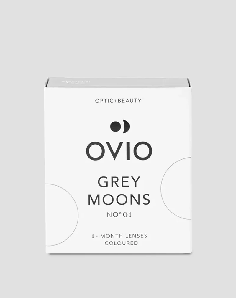 Lentilles de contact de couleur gris cendré, lentilles mensuelles zéro grey moons n° 1 Ovio