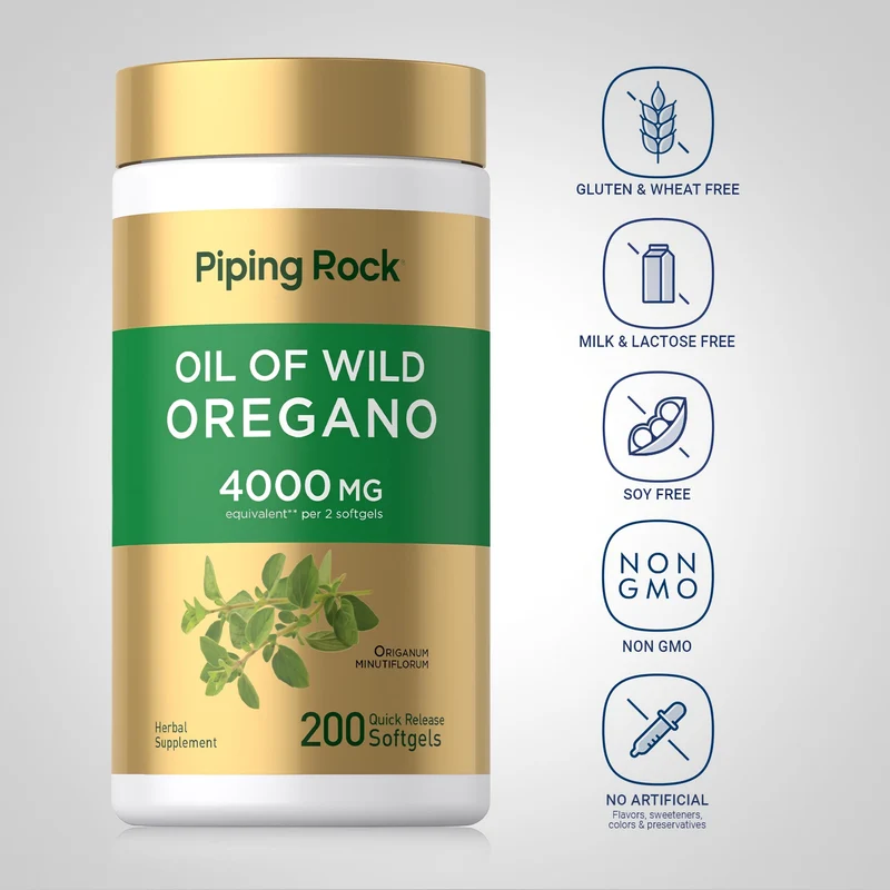 Oil of Oregano, 4000 mg (per serving), 200 Quick Release Softgels
