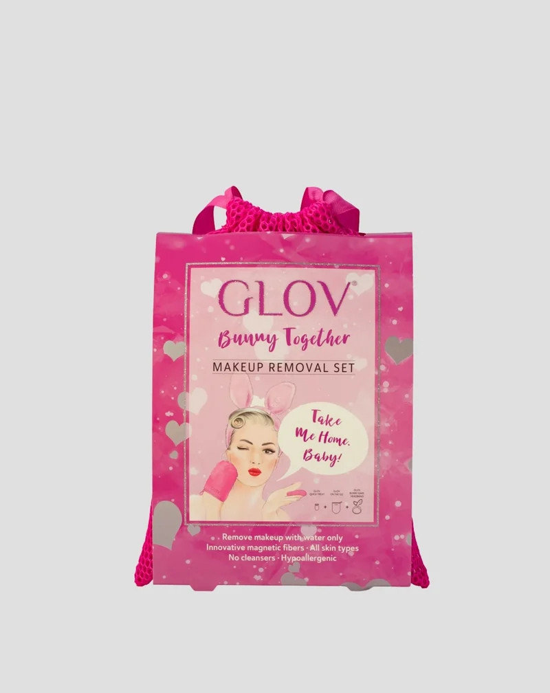 Set de bandeau pour les cheveux deux gants pour le démaquillage et les soins quotidiens de la peau Glov