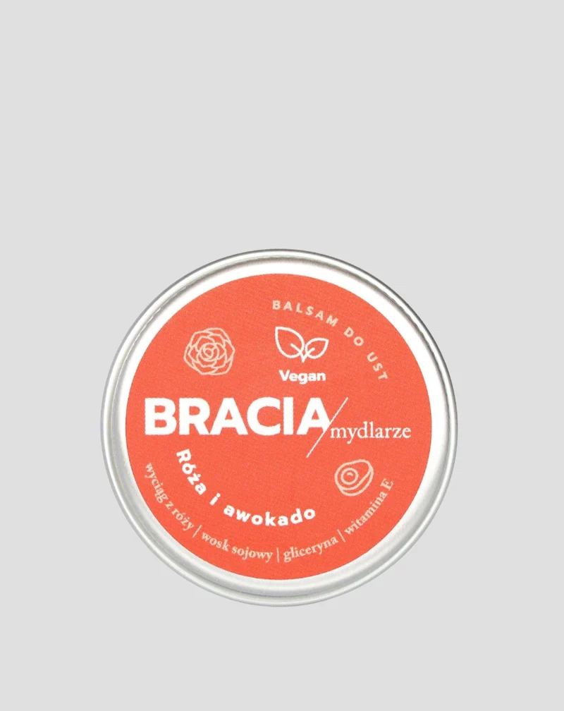 Baume à lèvres régénérant à la rose et à l'avocat avec vitamine E Bracia Mydlarze