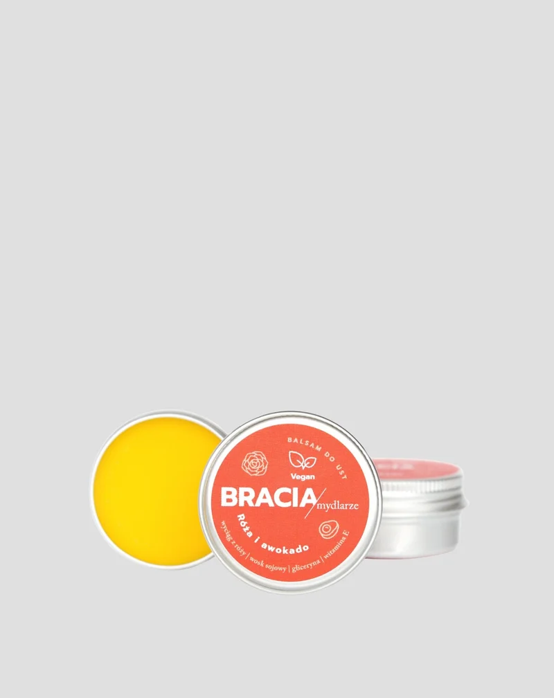 Baume à lèvres régénérant à la rose et à l'avocat avec vitamine E Bracia Mydlarze